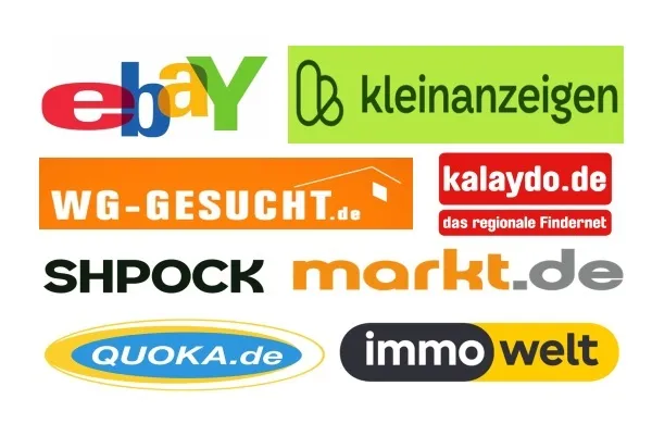 Logos des principaux sites de petites annonces allemands